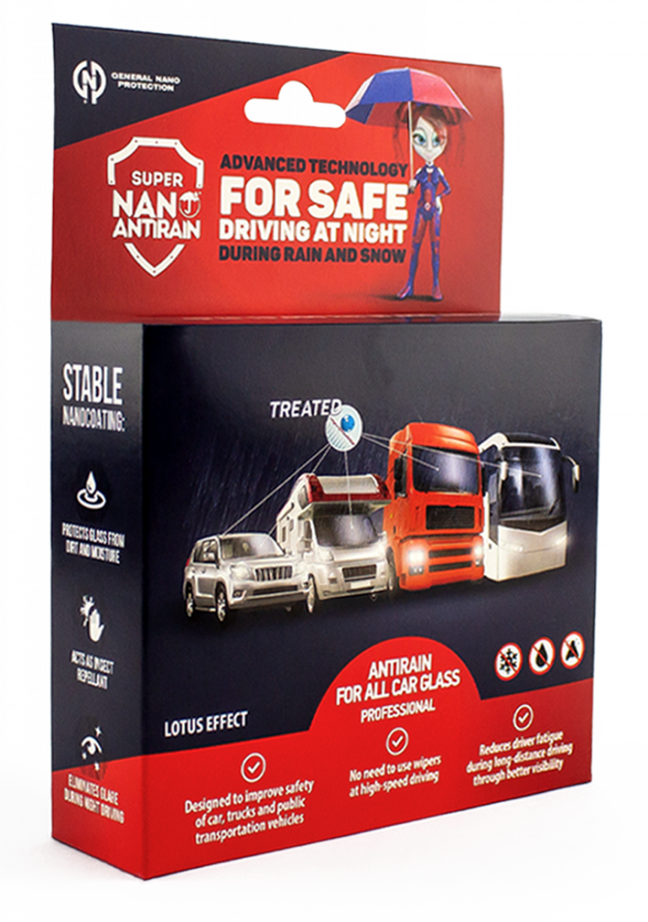 Super Nano Antirain Professional – Long-Lasting Water Repellent Spray for Automotive & Glass